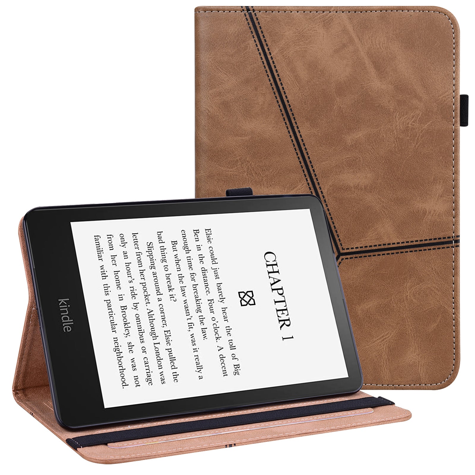 For Amazon Kindle Paperwhite (2024) Case PU Leather Line Imprinted Cover with Elastic Band For Amazon Kindle Paperwhite (2024) Case PU Leather Line Imprinted Cover with Elastic Band